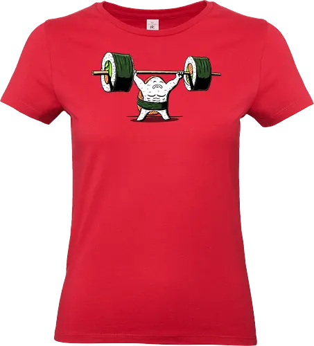 Healthy food  - fitness, foodie, gym, japanese, manga, nigiri, salmon, sushi lover, weightlifting, workout, sushi, bodybuilding, chopsticks, cute food, exercise - Standard T-Shirt (Frauen)
