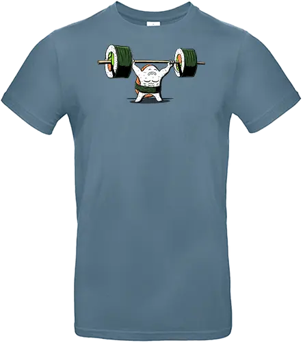 Healthy food  - fitness, foodie, gym, japanese, manga, nigiri, salmon, sushi lover, weightlifting, workout, sushi, bodybuilding, chopsticks, cute food, exercise - Standard T-Shirt