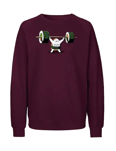 Healthy food  - fitness, foodie, gym, japanese, manga, nigiri, salmon, sushi lover, weightlifting, workout, sushi, bodybuilding, chopsticks, cute food, exercise - Fairtrade Sweatshirt