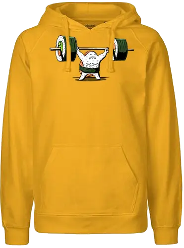 Healthy food  - fitness, foodie, gym, japanese, manga, nigiri, salmon, sushi lover, weightlifting, workout, sushi, bodybuilding, chopsticks, cute food, exercise - Fairtrade Hoodie