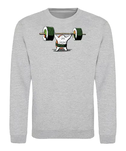 Healthy food  - fitness, foodie, gym, japanese, manga, nigiri, salmon, sushi lover, weightlifting, workout, sushi, bodybuilding, chopsticks, cute food, exercise - Sweatshirt
