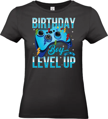 Birthday Boy, Time to Level Up - birthday, gaming, controller, celebration, level up, boy, lightning, colorful, playful - Standard T-Shirt (Frauen)