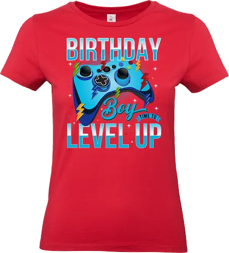 Birthday Boy, Time to Level Up - birthday, gaming, controller, celebration, level up, boy, lightning, colorful, playful - Standard T-Shirt (Frauen)