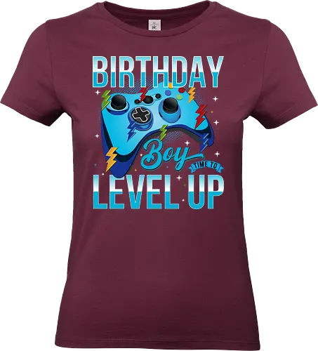 Birthday Boy, Time to Level Up - birthday, gaming, controller, celebration, level up, boy, lightning, colorful, playful - Standard T-Shirt (Frauen)