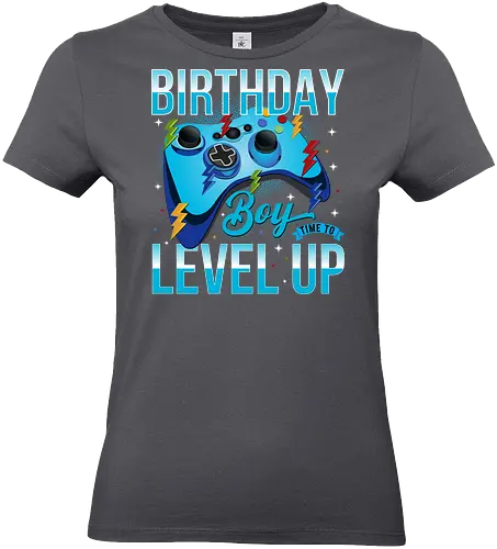 Birthday Boy, Time to Level Up - birthday, gaming, controller, celebration, level up, boy, lightning, colorful, playful - Standard T-Shirt (Frauen)