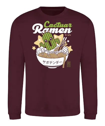 Cactus Ramen Aesthetic - final 9, final 7, final ix, quina quen, Cactus, cactilio, ramen, Kupo, Kweh, final xiv, ff14, Cloud, Villain, video game, fat chocobo, vivi ornitier, black mage, fantasy, zanarkand, blitzball - Sweatshirt