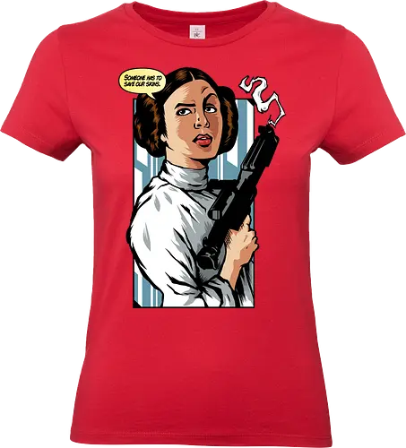 Someone has to save our skins - leia, princess, movie, star, feminism, fight, girl, power, blaster - Standard T-Shirt (Frauen)