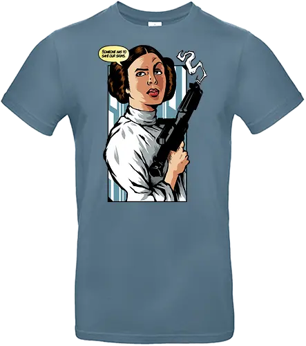 Someone has to save our skins - leia, princess, movie, star, feminism, fight, girl, power, blaster - Standard T-Shirt
