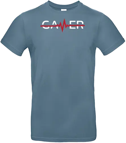 GAMER - gamer, heartbeat, minimalism, graphic design, typography, dark background, passion, symbol, gaming, lifestyle - Standard T-Shirt
