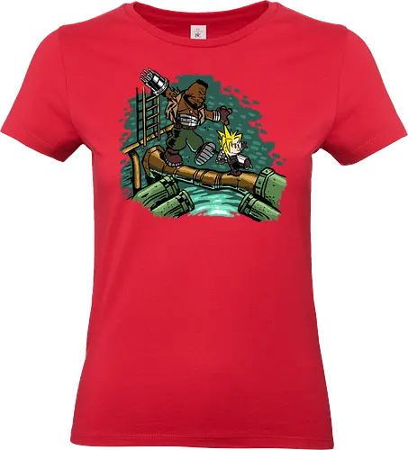 Barrett and Cloud - strife, aeris, Gaming, Villain, Final, cloud - Standard T-Shirt (Frauen)