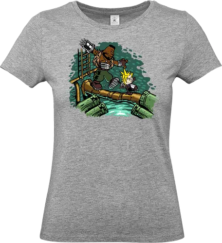 Barrett and Cloud - strife, aeris, Gaming, Villain, Final, cloud - Standard T-Shirt (Frauen)