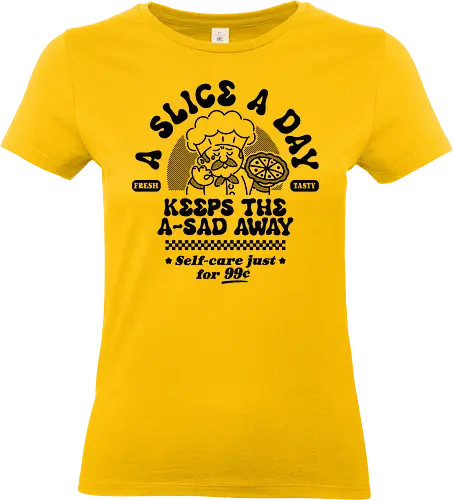 A slice a day - pizza, slice, food, funny, retro, restaurant - Standard T-Shirt (Frauen)