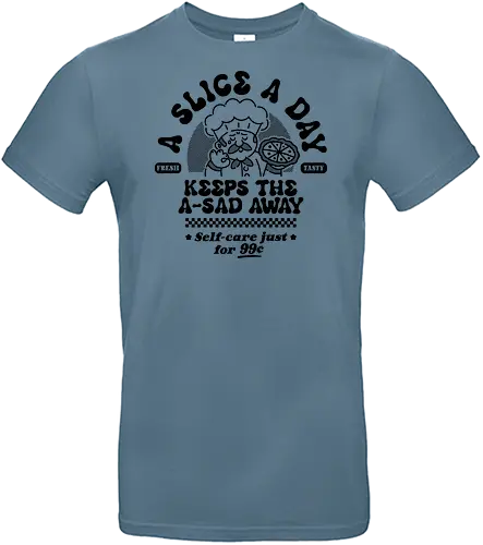 A slice a day - pizza, slice, food, funny, retro, restaurant - Standard T-Shirt