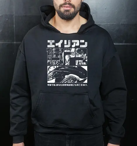 1979 - alien, retro, 80s, 70s, movie, japan - Cropped Hoodie