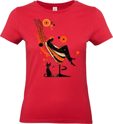 Chillin time - music, reading, books, chill, cats, 50's style, retro, vintage - Standard T-Shirt (Frauen)