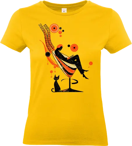 Chillin time - music, reading, books, chill, cats, 50's style, retro, vintage - Standard T-Shirt (Frauen)