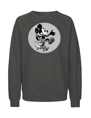 free  Steamboat Willie - skateboard, cartoon, free Steamboat Willie, beer, skateboard, mouse - Fairtrade Sweatshirt
