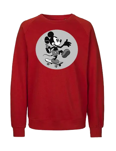 free  Steamboat Willie - skateboard, cartoon, free Steamboat Willie, beer, skateboard, mouse - Fairtrade Sweatshirt