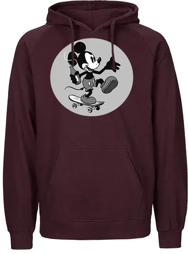 free  Steamboat Willie - skateboard, cartoon, free Steamboat Willie, beer, skateboard, mouse - Fairtrade Hoodie