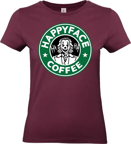Happy Face Coffee - happy, coffee, parody, joker, villain, comic - Standard T-Shirt (Frauen)