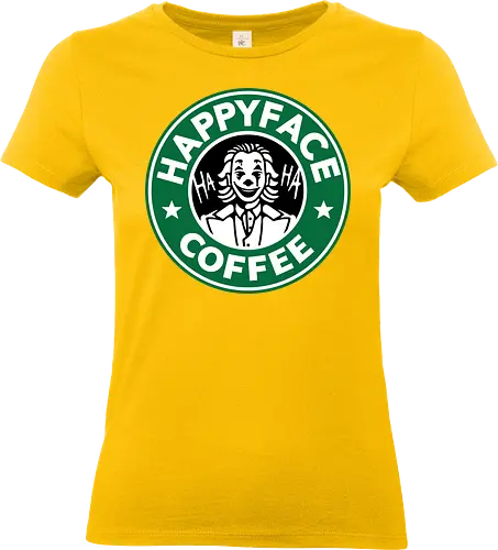 Happy Face Coffee - happy, coffee, parody, joker, villain, comic - Standard T-Shirt (Frauen)