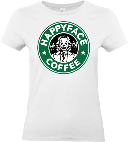 Happy Face Coffee - happy, coffee, parody, joker, villain, comic - Standard T-Shirt (Frauen)