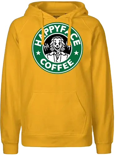Happy Face Coffee - happy, coffee, parody, joker, villain, comic - Fairtrade Hoodie
