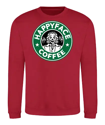 Happy Face Coffee - happy, coffee, parody, joker, villain, comic - Sweatshirt
