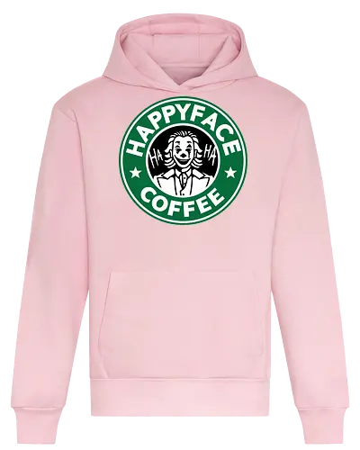 Happy Face Coffee - happy, coffee, parody, joker, villain, comic - Heavyweight Hoodie