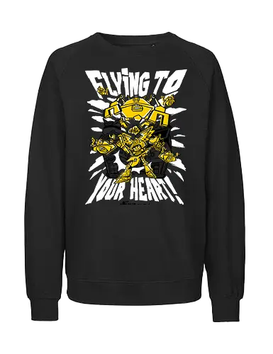 Flying to your heart - retro, japan, gitaroo, music, rock, asian, gamer - Fairtrade Sweatshirt
