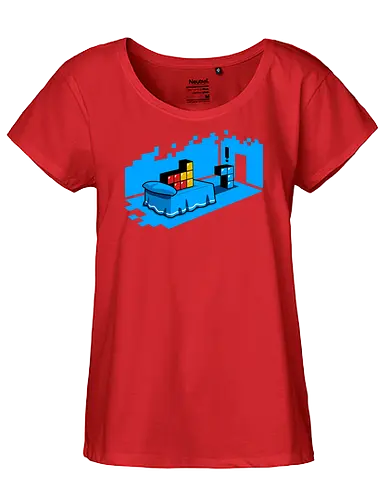 Sextris - tetris, sexy, bed, retro, parody, funny - Fairtrade Girl Shirt