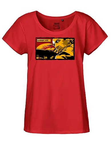 Clever Girl - clever, girl, dinosaur, retro, funny, quote - Fairtrade Girl Shirt