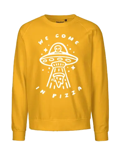 Come in Pizza - pizza, slice, food, funny, retro, alien - Fairtrade Sweatshirt