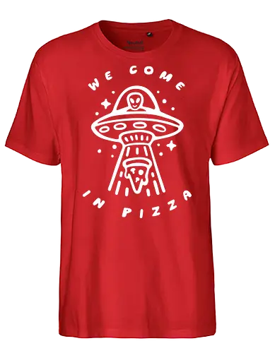 Come in Pizza - pizza, slice, food, funny, retro, alien - Fairtrade T-Shirt