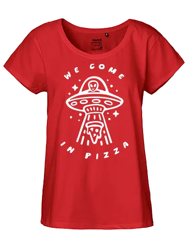 Come in Pizza - pizza, slice, food, funny, retro, alien - Fairtrade Girl Shirt
