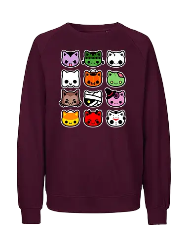 hallowkitties - halloween, cat, kitty, cute, funny - Fairtrade Sweatshirt