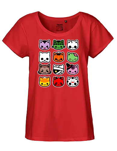 hallowkitties - halloween, cat, kitty, cute, funny - Fairtrade Girl Shirt