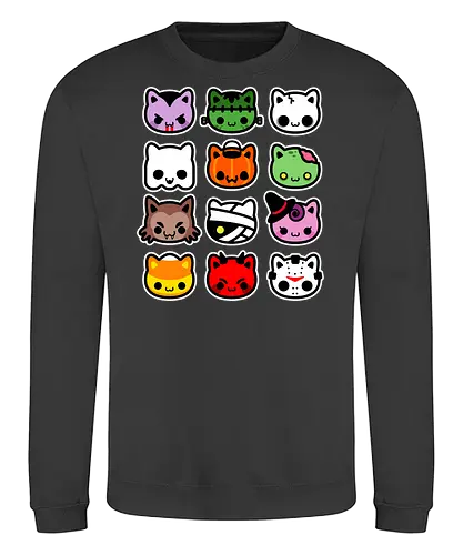 hallowkitties - halloween, cat, kitty, cute, funny - Sweatshirt