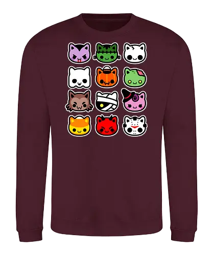 hallowkitties - halloween, cat, kitty, cute, funny - Sweatshirt