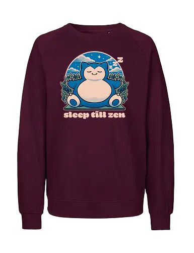 Chubby Anime Zen Monster  - Chubby, Monster, Pet, Cute, Fun, Funny, Game, Video Game, Zen, Meditation, Nap, Napping, Adventure, Fantasy, Fight, Sleep, Sleeping, Sleepy, Bear - Fairtrade Sweatshirt
