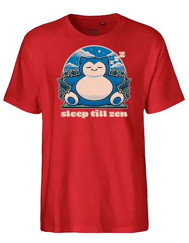 Chubby Anime Zen Monster  - Chubby, Monster, Pet, Cute, Fun, Funny, Game, Video Game, Zen, Meditation, Nap, Napping, Adventure, Fantasy, Fight, Sleep, Sleeping, Sleepy, Bear - Fairtrade T-Shirt