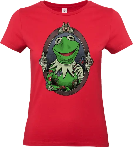 Tattoo Puppet Frog - frog, tattoo, puppet, classic, tv show, meme, fun, funny, movie, retro vintage, kids - Standard T-Shirt (Frauen)