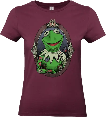 Tattoo Puppet Frog - frog, tattoo, puppet, classic, tv show, meme, fun, funny, movie, retro vintage, kids - Standard T-Shirt (Frauen)