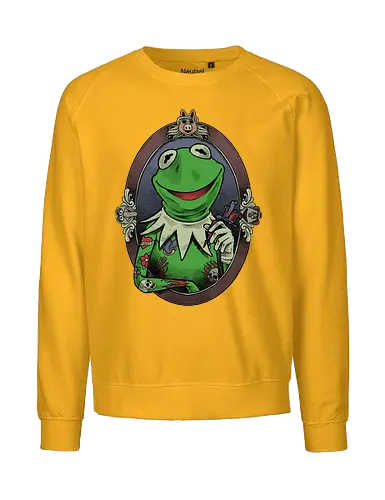 Tattoo Puppet Frog - frog, tattoo, puppet, classic, tv show, meme, fun, funny, movie, retro vintage, kids - Fairtrade Sweatshirt