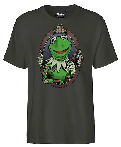 Tattoo Puppet Frog - frog, tattoo, puppet, classic, tv show, meme, fun, funny, movie, retro vintage, kids - Fairtrade T-Shirt