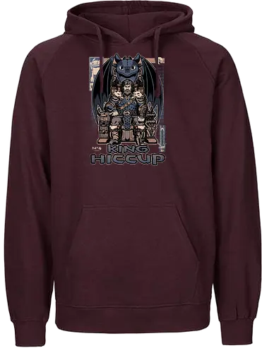 Viking Dragon King - Cool, Dragon, Animation, Mythical, Mythology, Mythological Creatures, Creature, viking, leader, alpha, king, magazine, cover, comic, tv show, comic book, Movie, Vikings, throne - Fairtrade Hoodie