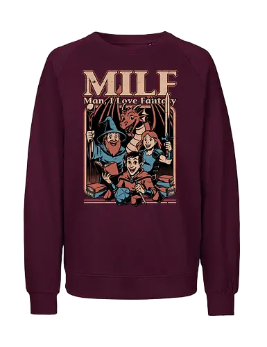 Vintage RPG Crew Joke - rpg, Pen and Paper, d20, dungeon master, role-playing game, tabletop, game master, milf, fantasy, adventure, crew, joke, gaming, game, game night, boardgame, elf, thief, wizard, barbarian, knight, warrior, dragon - Fairtrade Sweatshirt
