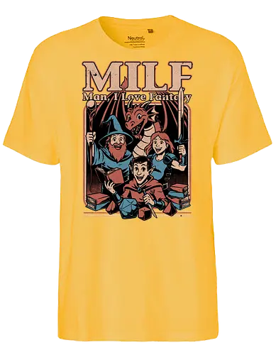 Vintage RPG Crew Joke - rpg, Pen and Paper, d20, dungeon master, role-playing game, tabletop, game master, milf, fantasy, adventure, crew, joke, gaming, game, game night, boardgame, elf, thief, wizard, barbarian, knight, warrior, dragon - Fairtrade T-Shirt
