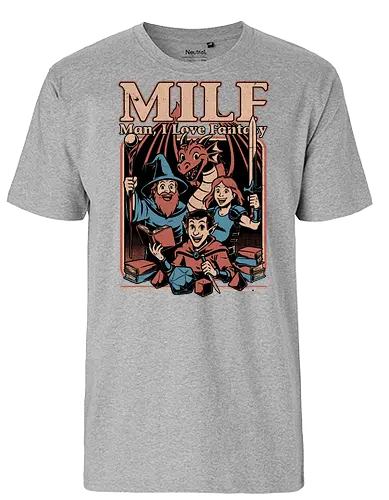 Vintage RPG Crew Joke - rpg, Pen and Paper, d20, dungeon master, role-playing game, tabletop, game master, milf, fantasy, adventure, crew, joke, gaming, game, game night, boardgame, elf, thief, wizard, barbarian, knight, warrior, dragon - Fairtrade T-Shirt