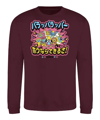 Rappa Town - music, rap, onion, funk, parappa, dog, retro, cute - Sweatshirt